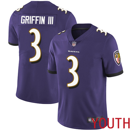 Baltimore Ravens Limited Purple Youth Robert Griffin III Home Jersey NFL Football 3 Vapor Untouchable